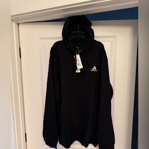 NWT Adidas Men's Black soft fleece Hoodie, size 2XL